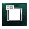 Рамка, Малахит (2+2 модуля), прямоугольная форма, горизонтальная (HA4802M2HVS)