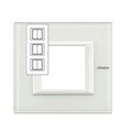 Рамка, White Glass (2+2+2 модуля), прямоугольная форма, вертикальная (HA4802M3VBB)
