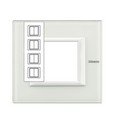 Рамка, White Glass (2+2+2+2 модуля), прямоугольная форма, вертикальная (HA4802M4VBB)