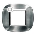 Рамка, Фактурная сталь Alessi (2 модуля), форма эллипс (HB4802AXS)