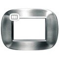 Рамка, Фактурная сталь Alessi (3 модуля), форма эллипс (HB4803AXS)