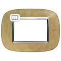 Рамка, Кожа Песок (3 модуля), форма эллипс (HB4803SLC)