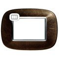 Рамка, Кожа Кофе (3 модуля), форма эллипс (HB4803SLS)