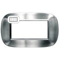 Рамка, Фактурная сталь Alessi (4 модуля), форма эллипс (HB4804AXS)