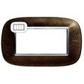 Рамка, Кожа Кофе (4 модуля), форма эллипс (HB4804SLS)