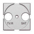 Лицевая панель для розеток TV+FM, 2 модуля, цвет алюминий (HC4204)