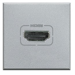 Розетка HDMI, 1 модуль, цвет алюминий (HC4284)