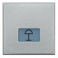 Клавиша с подсвечиваемым символом "НАСТОЛЬНЫЙ СВЕТ", 2 модуля, цвет алюминий (HC4921/2LC)
