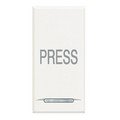 Кнопка с символом "PRESS" 1P (NO), 1 модуль, цвет белый (HD4055P)