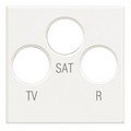 Лицевая панель для розеток TV+FM+SAT, 2 модуля, цвет белый (HD4207)
