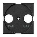 Лицевая панель для розеток TV+FM, 2 модуля, цвет антрацит (HS4204)